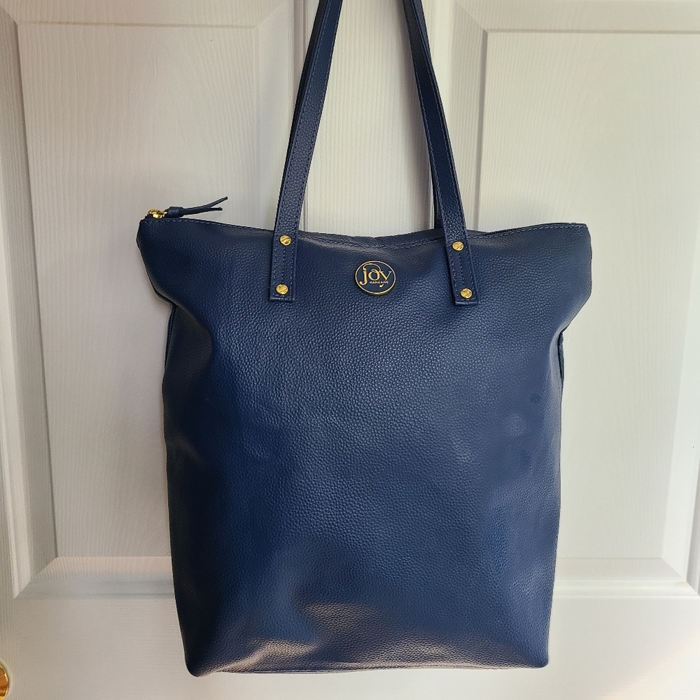 Blue leather Tote- Joy Mangano